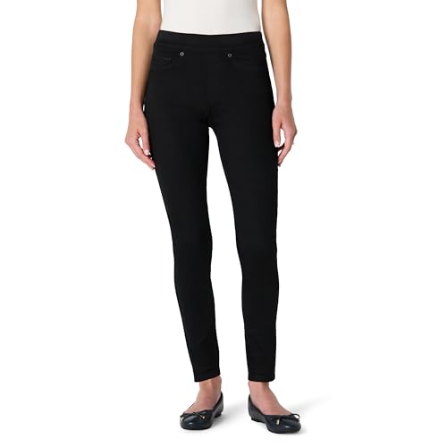 Amazon Essentials Damen Elastische Jeans-Schlupfhose mit mittelhohem Einstieg, Schwarz, 38-40 Lang von Amazon Essentials