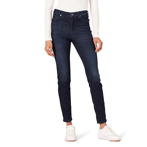 Amazon Essentials Damen Elastische Skinny-Jeans Mit Mittlerer Leibhöhe-Auslauffarben, Dunkle Waschung, 38 von Amazon Essentials