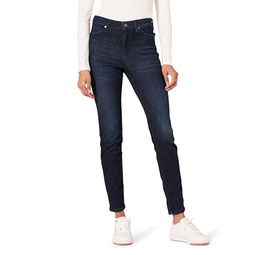 Amazon Essentials Damen Elastische Skinny-Jeans Mit Mittlerer Leibhöhe - Auslauffarben, Dunkle Waschung, 42 Kurz von Amazon Essentials