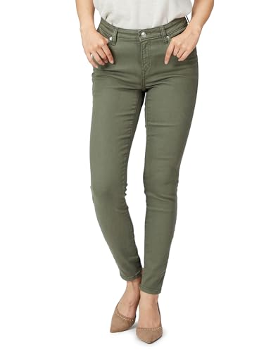 Amazon Essentials Damen Elastische Skinny-Jeans Mit Mittlerer Leibhöhe - Auslauffarben, Helles Olivgrün, 48 von Amazon Essentials