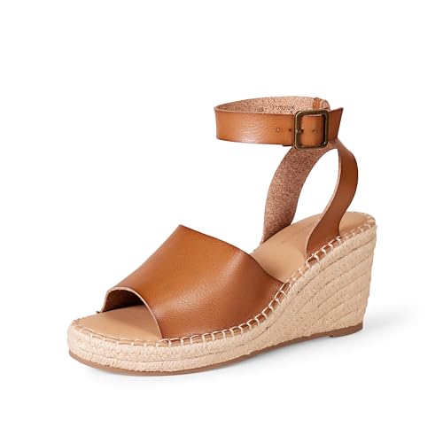 Amazon Essentials Damen Espadrille-Sandale mit Keilabsatz, Hellbraun, 39 EU von Amazon Essentials