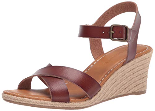 Amazon Essentials Damen Espadrille-Sandale mit Keilabsatz, Braun, 37.5 EU von Amazon Essentials