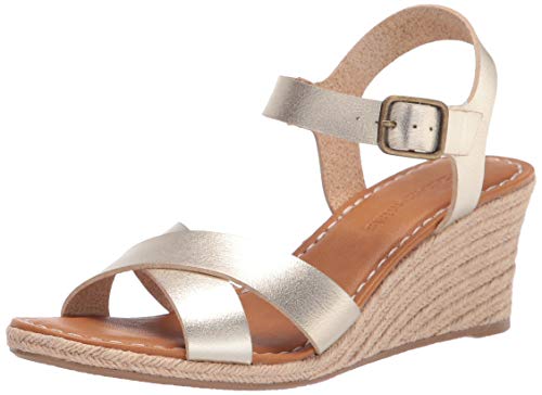 Amazon Essentials Damen Espadrille-Sandale mit Keilabsatz, Gold, 38.5 EU von Amazon Essentials