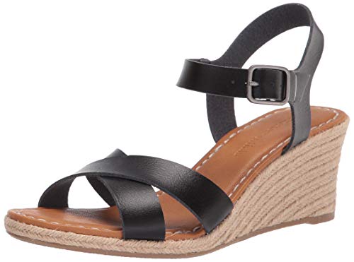 Amazon Essentials Damen Espadrille-Sandale mit Keilabsatz, Schwarz, 37.5 EU von Amazon Essentials