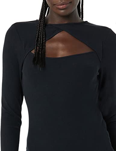 Amazon Essentials Damen Feinripp-Bodysuit mit Langen Ärmeln und Cutout (Früher Daily Ritual), Schwarz, M von Amazon Essentials