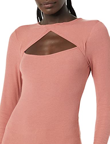 Amazon Essentials Damen Feinripp-Bodysuit mit Langen Ärmeln und Cutout (Früher Daily Ritual), Terrakotta, XL von Amazon Essentials