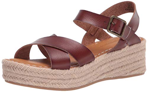 Amazon Essentials Damen Flache Espadrille-Sandale, Braun, 42 EU von Amazon Essentials