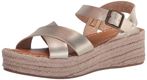 Amazon Essentials Damen Flache Espadrille-Sandale, Gold, 40.5 EU von Amazon Essentials