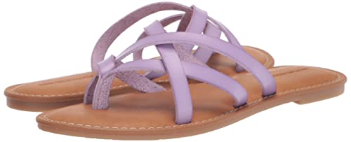 Amazon Essentials Damen Flache Riemchensandale zum Hineinschlüpfen, Lavendel, 37.5 EU Weit von Amazon Essentials