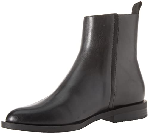 Amazon Essentials Damen Flacher Halbstiefel mit Reißverschluss außen, Schwarz Kunstleder, 37 EU von Amazon Essentials