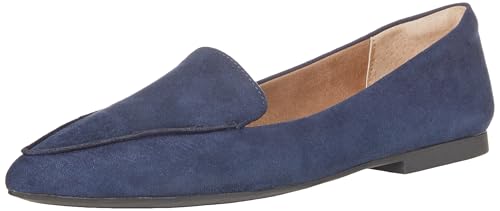 Amazon Essentials Damen Flacher Loafer, Marineblau Mikro Wildleder, 35.5 EU von Amazon Essentials