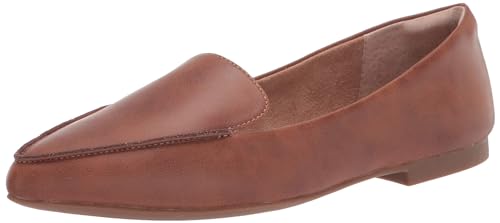 Amazon Essentials Damen Flacher Loafer, Kastanienbraun Kunstleder, 39.5 EU Weit von Amazon Essentials