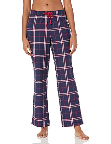 Amazon Essentials Damen Pyjamahose aus Flanell - Auslauffarben, Marineblau Rot Großes Karo, XXL von Amazon Essentials