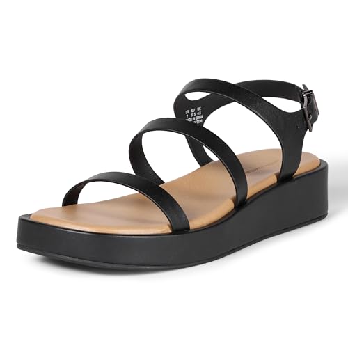 Amazon Essentials Damen Flatform-Sandalen mit Riemchen, Schwarz, 42 EU Amazon Essentials Damen Flatform-Sandalen mit Riemchen, Schwarz, 42 EU von Amazon Essentials