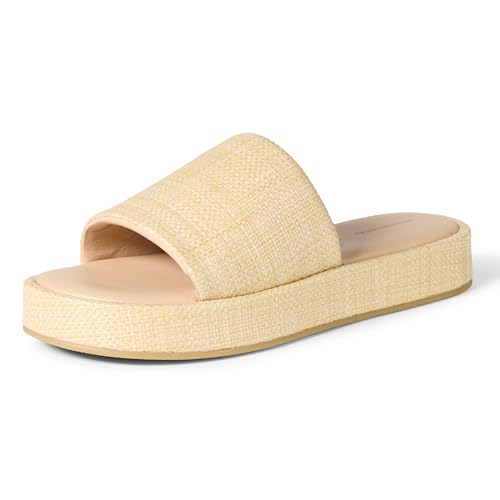 Amazon Essentials Damen Flatform-Schlappensandale, Natürlich Raffia, 39.5 EU von Amazon Essentials