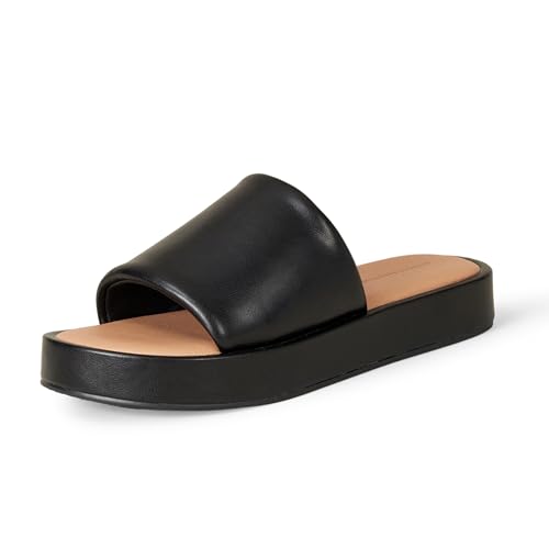 Amazon Essentials Damen Flatform-Schlappensandale, Schwarz, 43 EU von Amazon Essentials