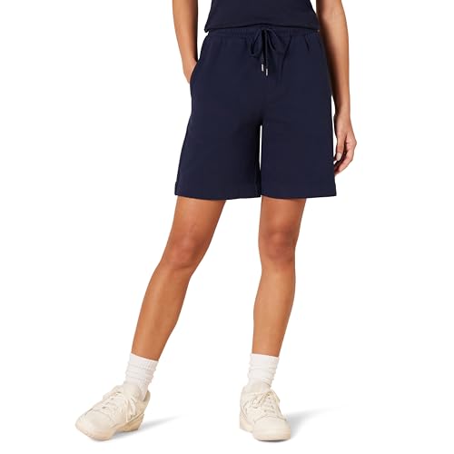 Amazon Essentials Damen Fleece-Bermudashorts mit hoher Taille (in Übergröße erhältlich), Marineblau, XS von Amazon Essentials