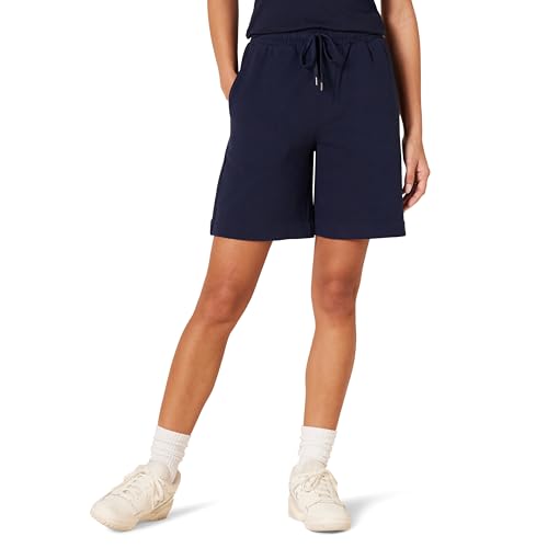 Amazon Essentials Damen Fleece-Bermudashorts mit hoher Taille (in Übergröße erhältlich), Marineblau, XXL von Amazon Essentials