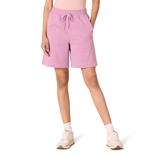 Amazon Essentials Damen Fleece-Bermudashorts mit hoher Taille (in Übergröße erhältlich), Purpurmalve, S von Amazon Essentials