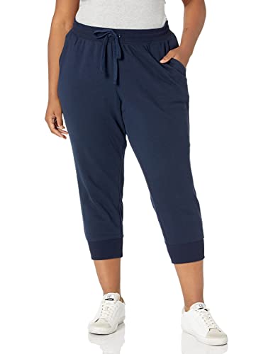 Amazon Essentials Damen Fleece-Capri-Jogginghose (in Übergröße erhältlich), Marineblau Heidekraut, L von Amazon Essentials