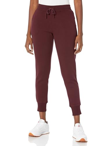 Amazon Essentials Damen Fleece-Jogginghose Mit Bündchen (In Übergrößen Erhältlich), Burgunderrot, S von Amazon Essentials