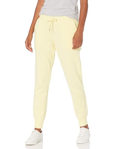 Amazon Essentials Damen Fleece-Jogginghose Mit Bündchen (In Übergrößen Erhältlich), Hellgelb, M von Amazon Essentials