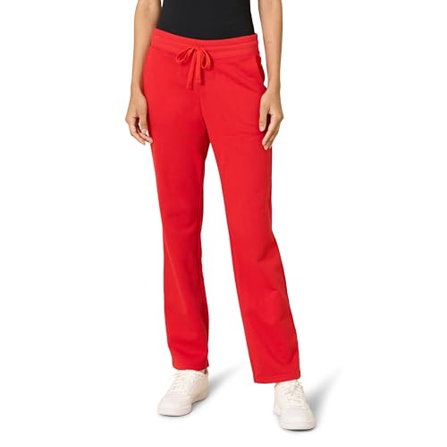 Amazon Essentials Damen Jogginghose Mit Geradem Bein Und Kordelzug Für Damen, Fleece – (In Übergröße Erhältlich), Rot, L von Amazon Essentials