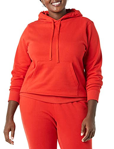 Amazon Essentials Damen Fleece-Kapuzenpullover in normaler Passform (in Übergröße erhältlich), Rot, M von Amazon Essentials