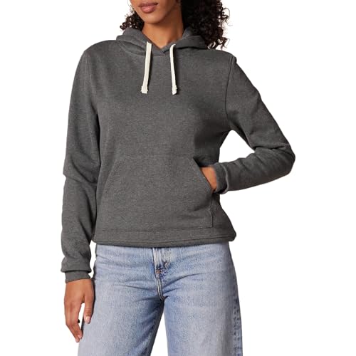Amazon Essentials Damen Fleece-Kapuzenpullover in normaler Passform (in Übergröße erhältlich), Dunkelgrau Meliert, XXL Große Größen von Amazon Essentials