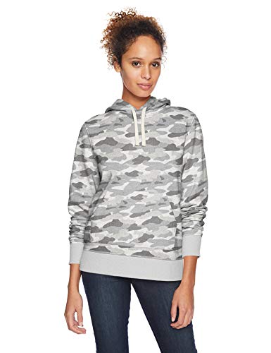 Amazon Essentials Damen Fleece-Kapuzenpullover in normaler Passform (in Übergröße erhältlich), Grau Tarnmuster, L von Amazon Essentials
