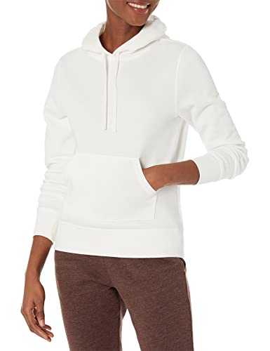 Amazon Essentials Damen Fleece-Kapuzenpullover in normaler Passform (in Übergröße erhältlich), Weiß, L von Amazon Essentials