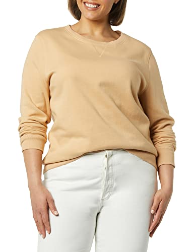 Amazon Essentials Damen Sweatshirt Aus French Terry Fleece Mit Rundhalsausschnitt (In Übergröße Erhältlich), Helles Kamelbraun, M von Amazon Essentials