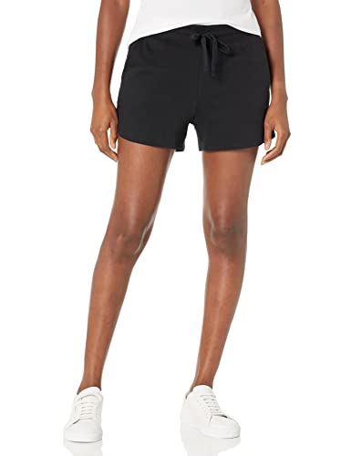 Amazon Essentials Damen Fleeceshorts, Schwarz, L von Amazon Essentials