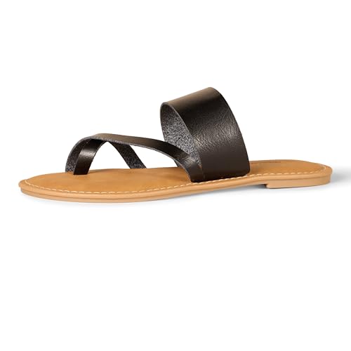 Amazon Essentials Damen Flip-Flop-Sandale mit einem Band, Schwarz, 37 EU von Amazon Essentials