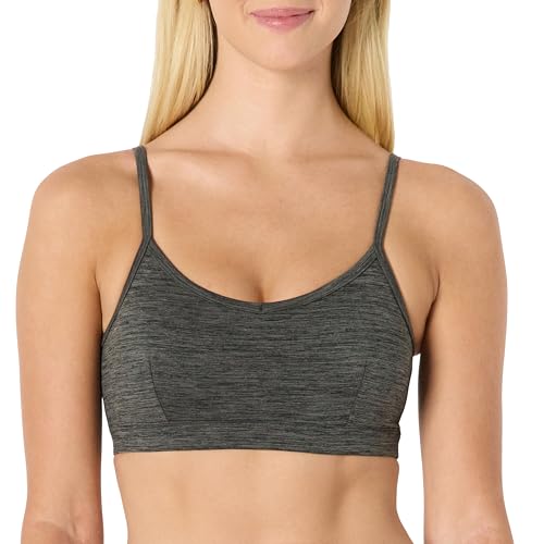 Amazon Essentials Damen FormFlex Light Support Sport-BH in meliertem Design, Graphit Space-dye, XS von Amazon Essentials