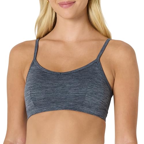 Amazon Essentials Damen FormFlex Light Support Sport-BH in meliertem Design, Schiefer Space-dye, S von Amazon Essentials