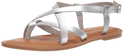 Amazon Essentials Damen Freizeitsandale mit Riemchen, Silber, 39.5 EU von Amazon Essentials