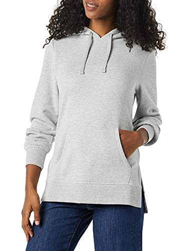 Amazon Essentials Damen Frottee-Tunika-Sweatshirt mit Kapuze, Grau Meliert, L von Amazon Essentials