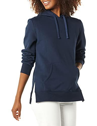 Amazon Essentials Damen Tunika-Sweatshirt aus Fleece mit Kapuze, Marineblau, L von Amazon Essentials