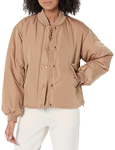 Amazon Essentials Damen Gepolsterte, kurz geschnittene Bomberjacke aus recyceltem Polyester in lockerer Passform (in Übergröße erhältlich) (Früher Amazon Aware), Kamelbraun, XL von Amazon Essentials