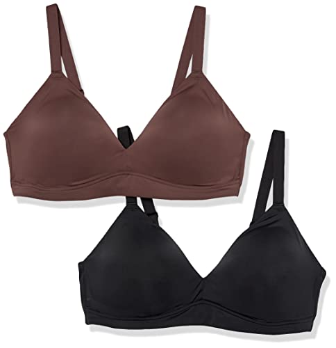 Amazon Essentials Damen Gepolsterter Bralette, 2er-Pack, Haselnuss/Schwarz, 4XL Große Größen von Amazon Essentials