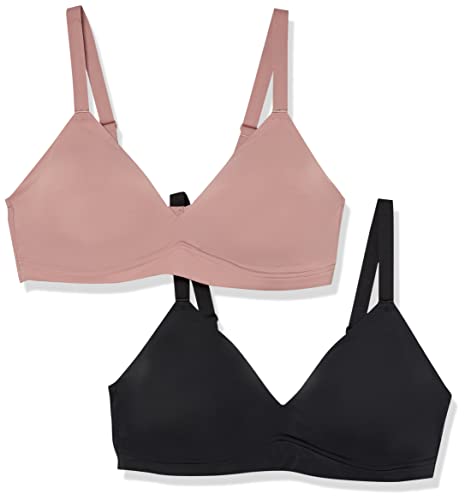 Amazon Essentials Damen Gepolsterter Bralette, 2er-Pack, Schwarz/Staubige Perle, 3XL Große Größen von Amazon Essentials