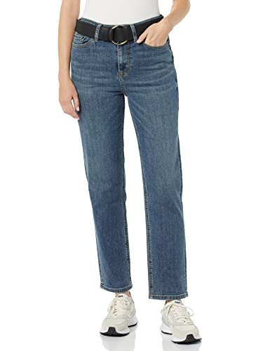 Amazon Essentials Damen Straight-Jeans Mit Hohem Bund - Auslauffarben, Mittlere Waschung, 48 von Amazon Essentials