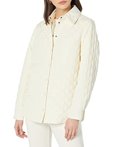 Amazon Essentials Damen Lockere, Gesteppte Hemdjacke aus recyceltem Polyester (in Übergröße erhältlich) (zuvor Amazon Aware), Elfenbein, L von Amazon Essentials