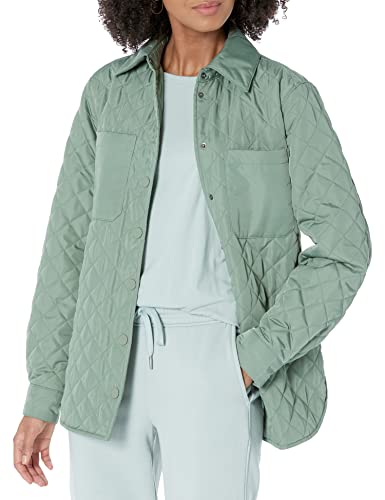 Amazon Essentials Damen Lockere, Gesteppte Hemdjacke aus recyceltem Polyester (in Übergröße erhältlich) (zuvor Amazon Aware), Salbeigrün, XXS von Amazon Essentials