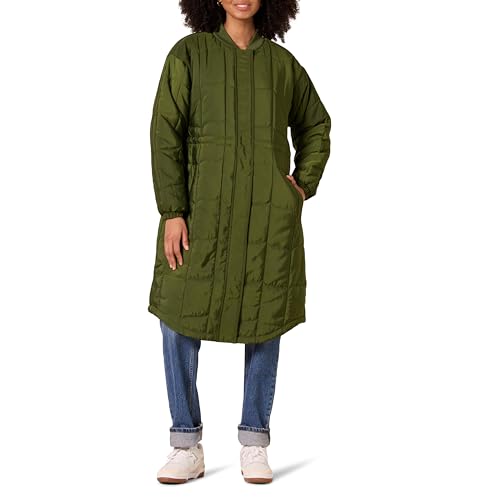 Amazon Essentials Damen Gesteppter Mantel (in Übergröße erhältlich), Dunkles Olivgrün, M von Amazon Essentials