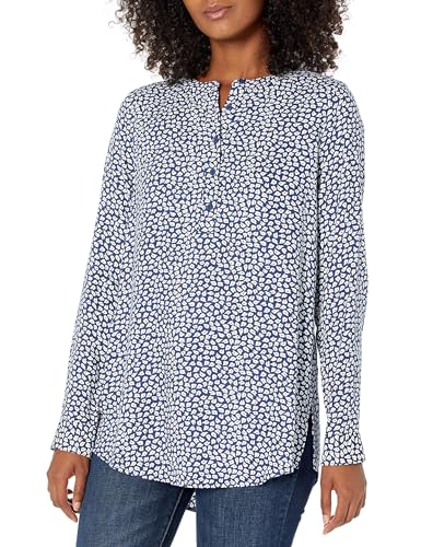 Amazon Essentials Damen Gewebte Langarmbluse, Marineblau Weiß Blütenblätter, XS Amazon Essentials Damen Gewebte Langarmbluse, Marineblau Weiß Blütenblätter, XS von Amazon Essentials
