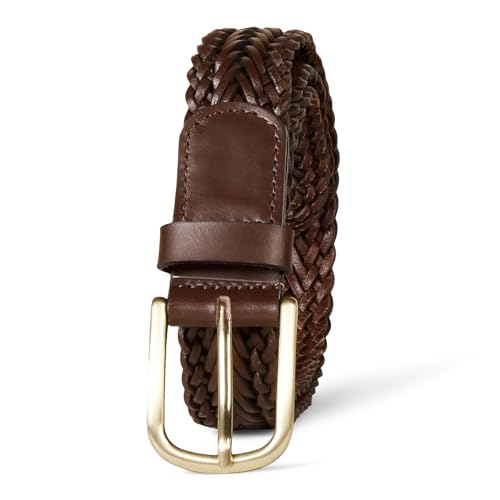 Amazon Essentials Damen Gürtel aus geflochtenem Leder, Braun, 3XL Große Größen von Amazon Essentials