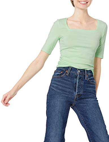 Amazon Essentials Damen Halbarm-T-Shirt mit eckigem Ausschnitt in schmaler Passform, Grün, M Amazon Essentials Damen Halbarm-T-Shirt mit eckigem Ausschnitt in schmaler Passform, Grün, M von Amazon Essentials