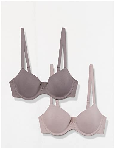 Amazon Essentials Damen Halbschalen-BH aus Baumwolle, 2er-Pack, Grau/Mauve, 85A Amazon Essentials Damen Halbschalen-BH aus Baumwolle, 2er-Pack, Grau/Mauve, 85A von Amazon Essentials